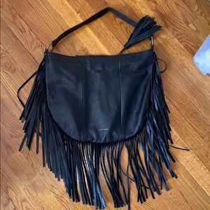 Lucky Brand Black Boho Fringe Purse